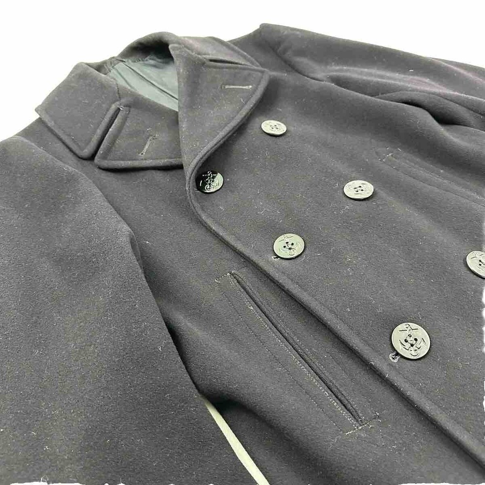 VTG 1960's US Navy Blue Soft Thick Wool Peacoat 36 Military Pristine Condition